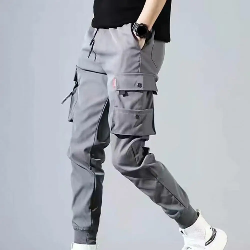 

Hot！Autumn Men Pants Hip Hop Harem Joggers Pants 2021New Male Trousers Mens Solid Multi-pocket Cargo Pants Skinny Fit Sweatpants