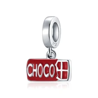 new classic retro silver color charms for women red chocolate european charm bead bracelet pendants slide beads jewelry making