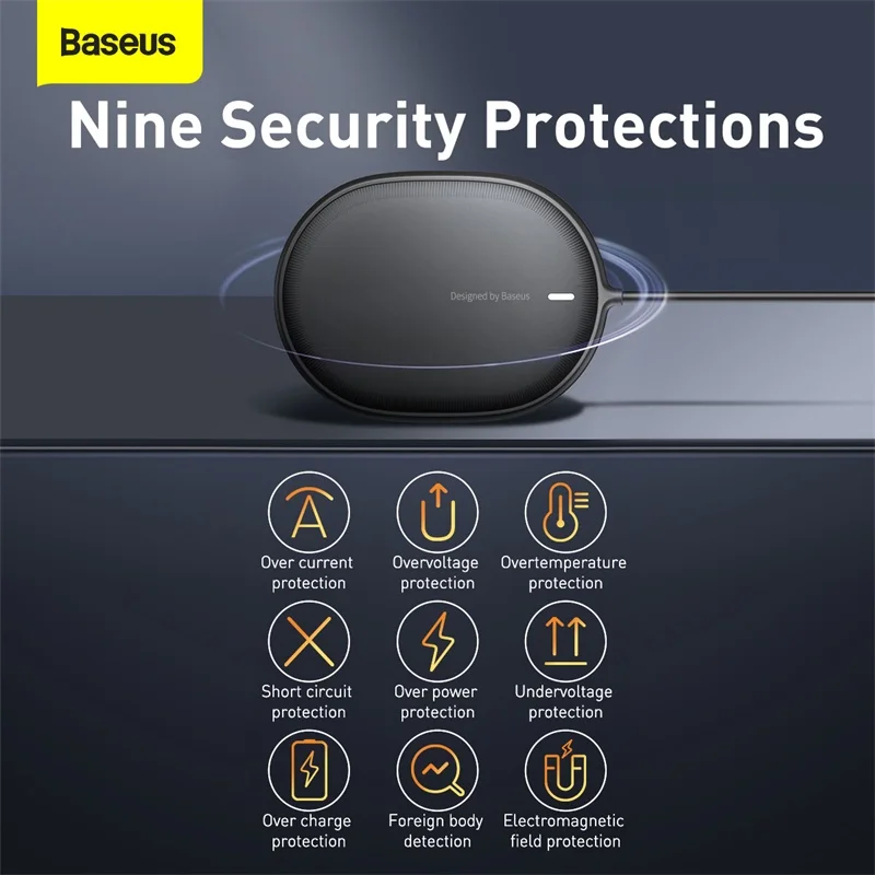Baseus Light Magnetic Wireless 15W QI Charger Portable Charger Fast Charger For iPhone 12 13 Pro Max mini Huawei Xiaomi