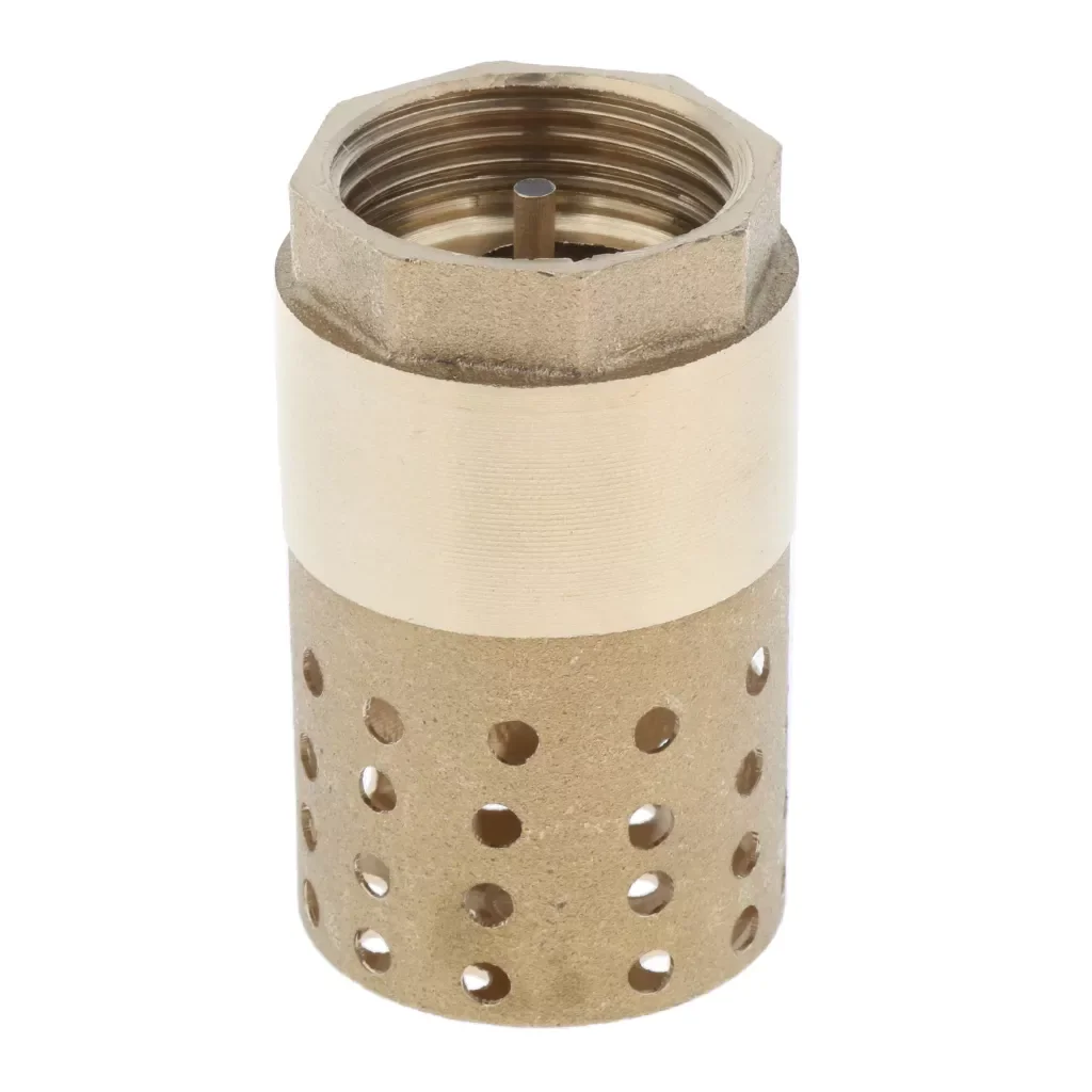 

NEW2022 Brass Foot Valve Check Valve With Holes Strainer Filter DN25 1Inch, All corners are carefully polished and do not hurt h