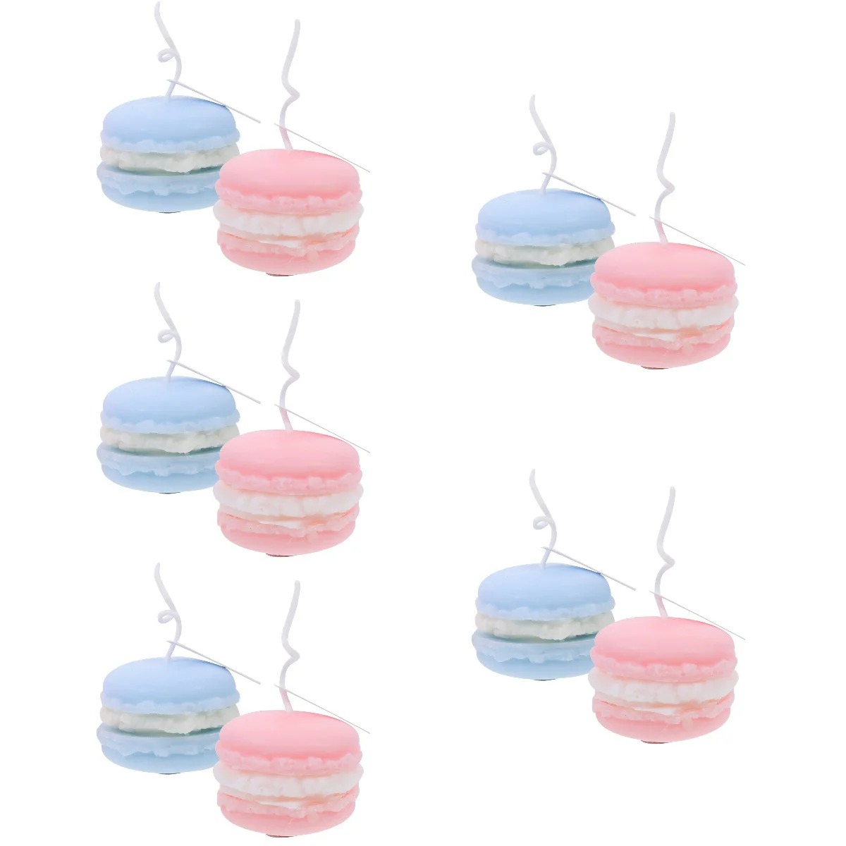 

10 pcs Macaron Shaped Scented Decorative Dessert Theme Candles