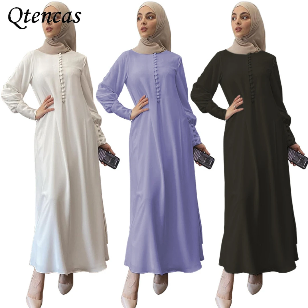 Мусульманское модное платье-хиджаб, шифоновые платья для женщин, турецкие платья, Дубай, абайя, мусульманская одежда, длинное платье