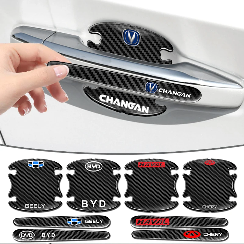 

8pc Car Stickers Carbon Fiber Door Handle Protective for B-MW Alpina X1 2 3 4 5 6 7 E46 90 60 39 36 87 92 70 91 30 Accessories