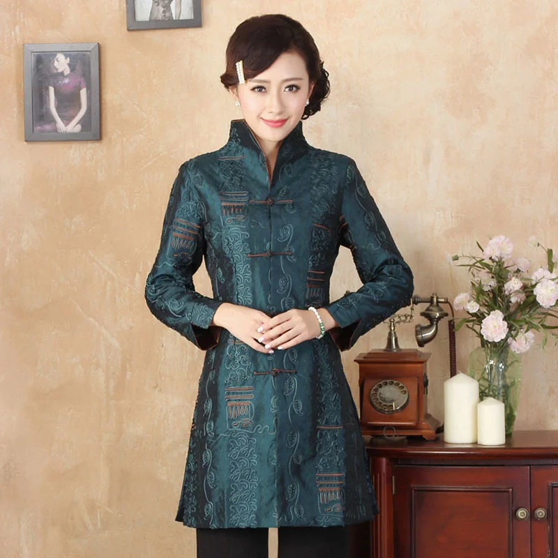 

Novelty Clothes Fashion Coat Chinese Style Classic Lengthen Jacket Coat Oriental Women Outerwear Jackets Evening Party Overcoat