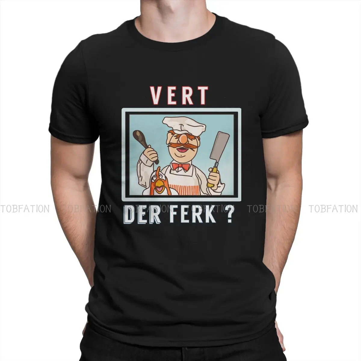 

Футболка Vert Der Ferk мужская с рисунком курицы и повара, винтажный хлопковый топ в стиле Харадзюку, модная летняя одежда