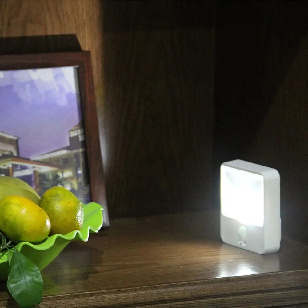 

Round LED Night Lamp Plastic Adhesive Human Body Induction Sensor Baby Room Bedroom Home Corridor Emergency White Light