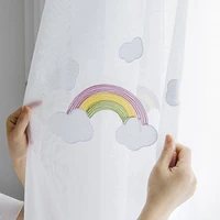 cartoon rainbow clouds embroidered tulle children curtains for kids bedroom window kitchen for living room x zh045c