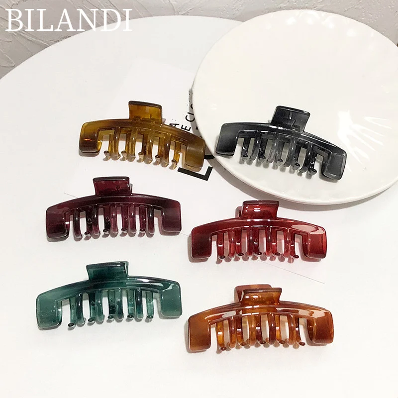 

Bilandi Fashion New Hyperbole Big Acrylic Hair Claw Clips Geometric Vintage Makeup Hair Barrettes For Women Hair Accessories