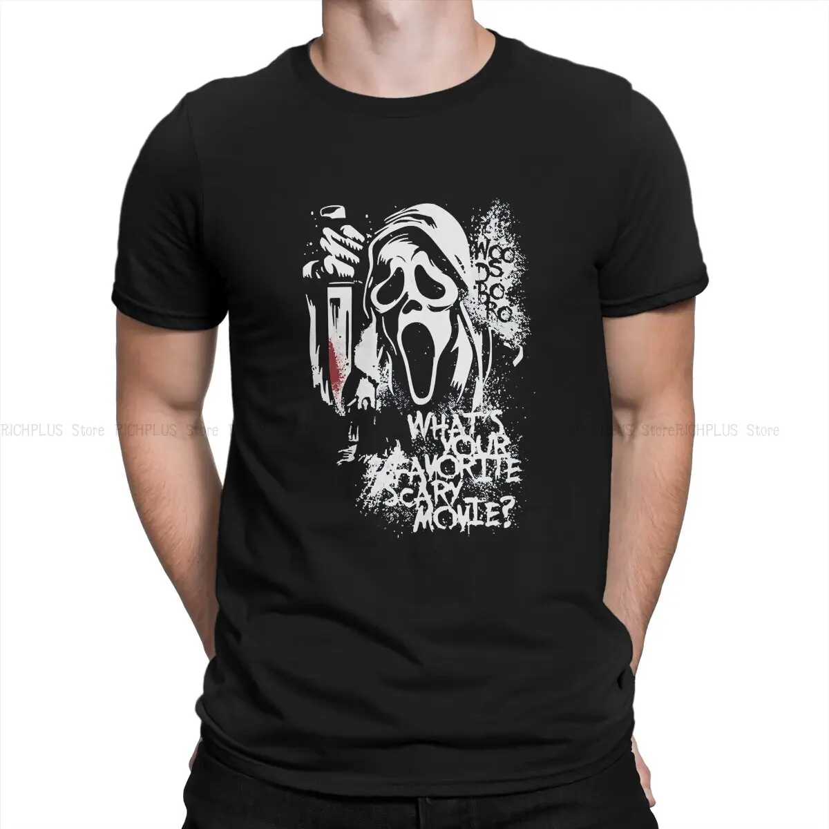 

Favorite Scary Movie Classic TShirt For Men Scream Gale Weathers Film Clothing Fashion Polyester T Shirt Comfortable