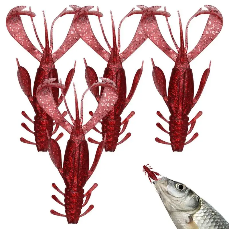 

Realistic Fishing Lures Reusable Lure Swimbait 4PCS Shrimp Realistic Soft Fishing Accessories Fishing Supplies Bait Elastic Tool