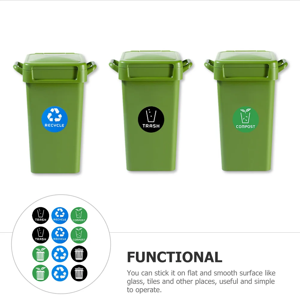 12 шт. наклейки для сортировки мусора переработка мусорного бака этикетка