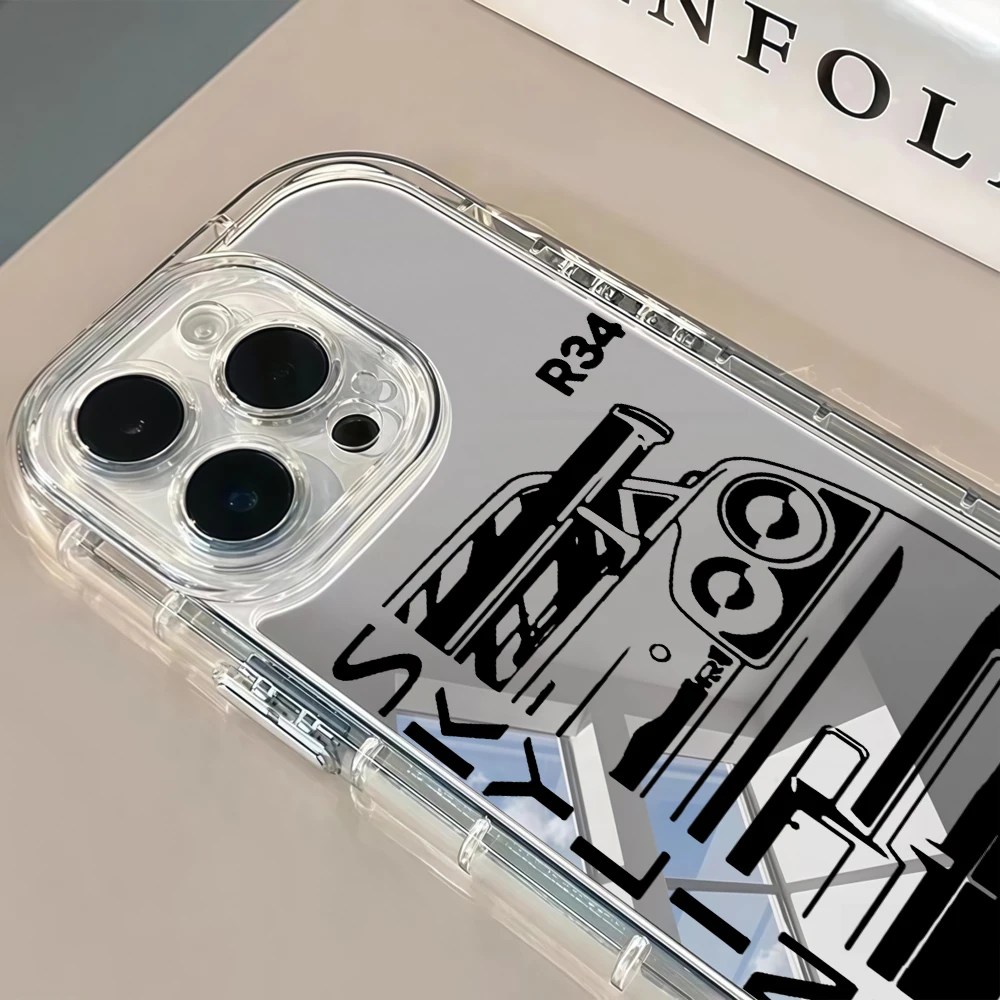 Фото Чехол для телефона JDM Sports Car Silver Mirror для iPhone 16 Pro Max 17 15 14 13 12 11 8 Plus Pro SE2 XR X 17 Air Max, мягкий, подарочный №3