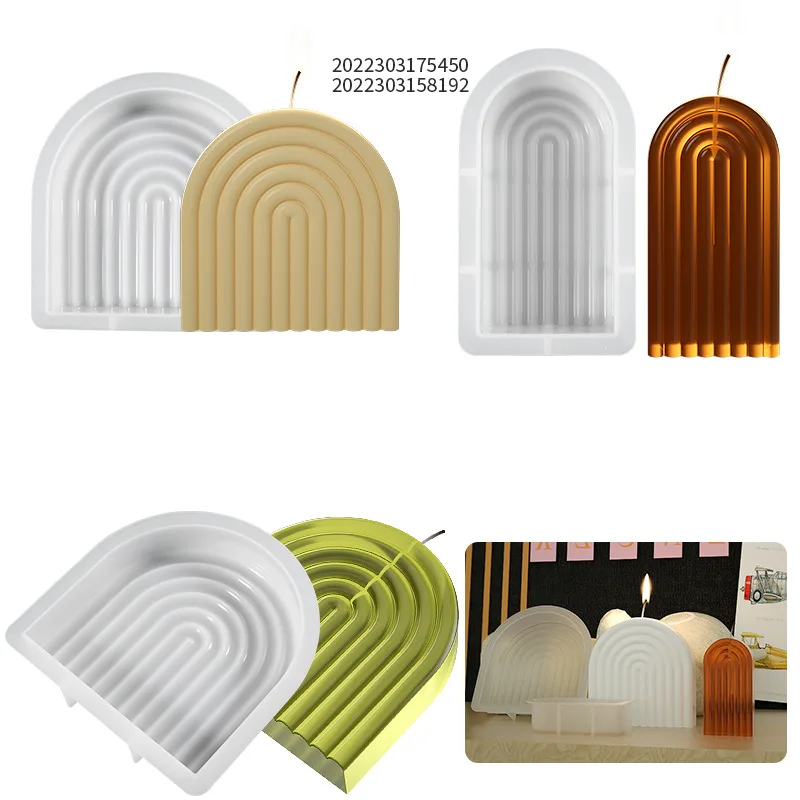 

Arch Candle Epoxy Resin Silicone Mold Scented Candle Fragrance Stone Soap Gypsum Car Ornaments Home Desktop Decor Making Tool