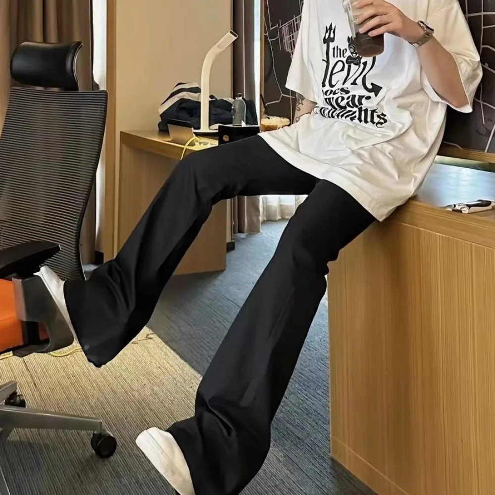 NIGO мужские весенне-летние модные простые брюки-клеш с микроэластичной резинкой