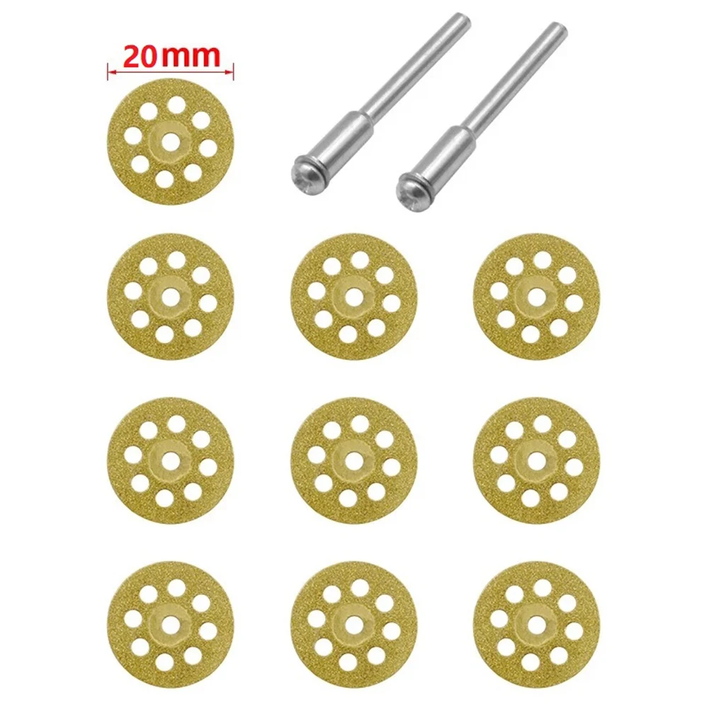 

10pcs 20/22/25/30mm Cutting Discs Eight Hole Diamond Cutting Wheel 3mm Extension Bar For Rotary Air Tool DIY Cutting Sawing