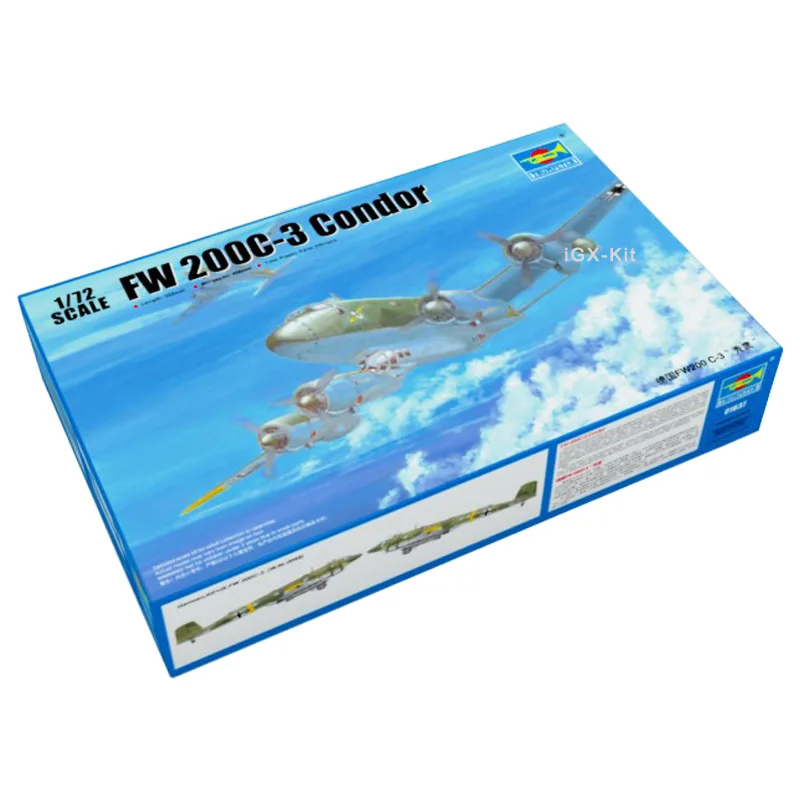 

Trumpeter 01637 1/72 Fw200 C3 C-3 Condor Recon Bomber Transport Aircraft Military Plastic Assembly Model Toy Gift Building Kit