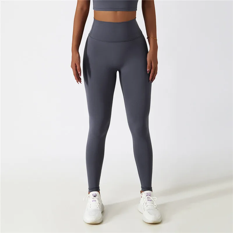 Solid Color Gym Women Tights Sports Pants High Waist Fitness Yoga Legging Jogging Comprehensive Training Environmental friendly