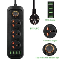 eu power universal power strip 3 worldwide use outlets and 4 usb ports chargeing 250v 2500w eu plug 1 8m extension cord socket