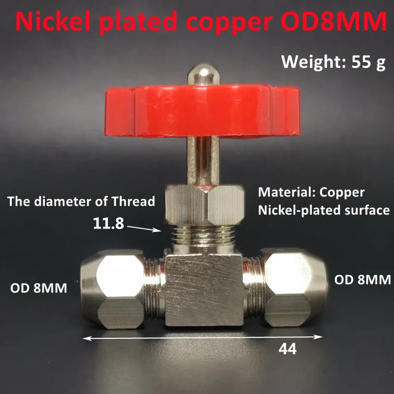 

Игольчатый вентиль из латуни 6мм 8мм 10мм 12мм Structure