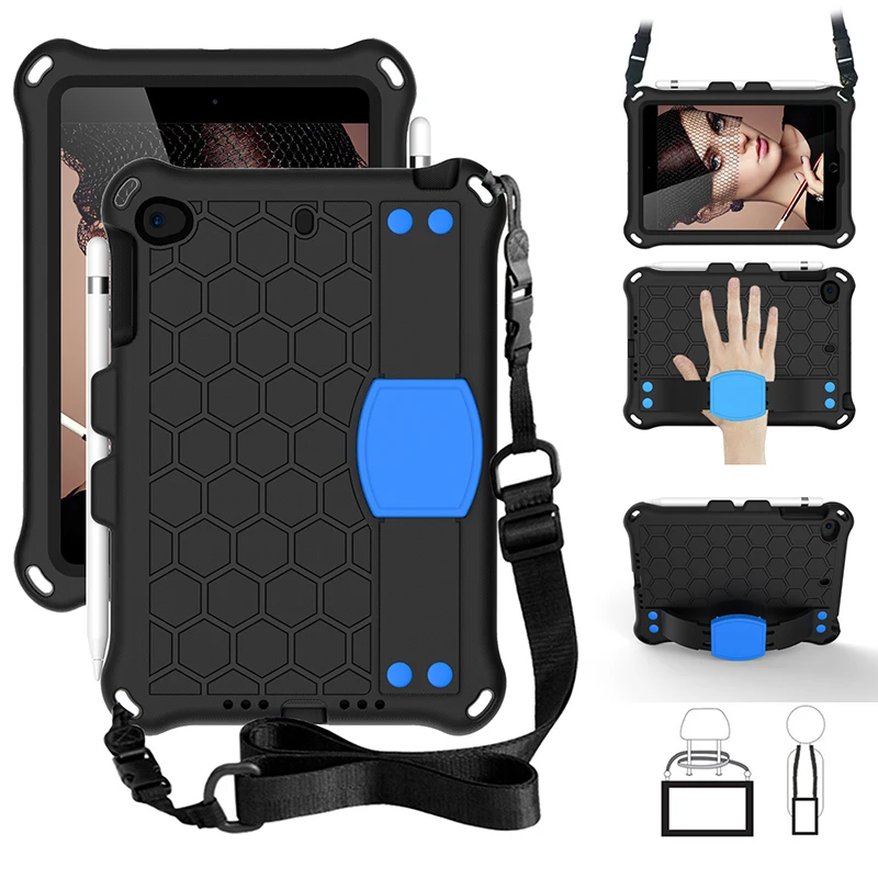 

Cover for iPad Mini 1/2/3 Portable Shockproof EVA Foam Case with Shoulder Strap Kickstand for iPad Mini 5/ Mini 4 7.9 inch+Pen
