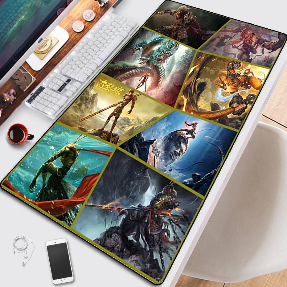 

Sun WuKong Monkey King HD Printing Gaming Mousepad Large Mouse Pad Computer Lock Edge Natural Rubber E-sports Desk Pad