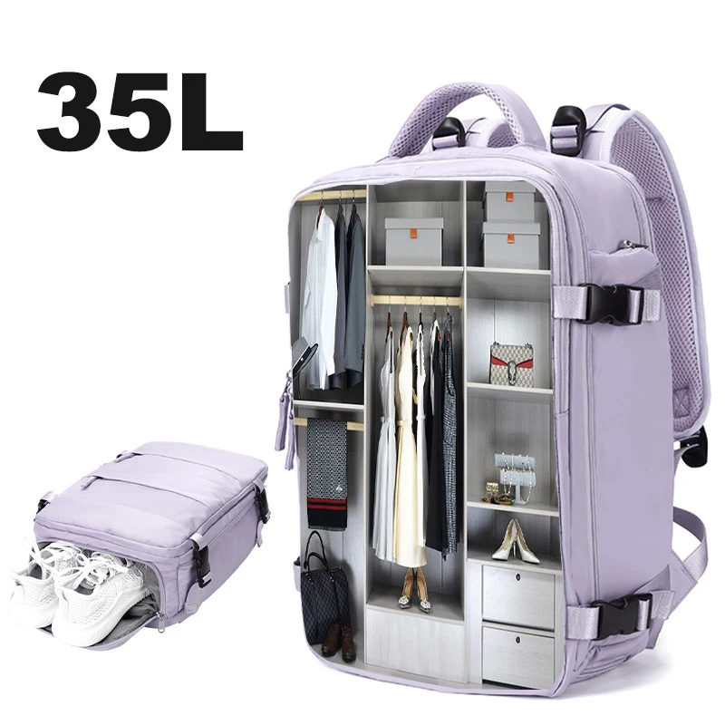 35L Big Capactiy Backpack Multifunctional Sport Bag for Women Outdoor Waterproof Bag with Independent Shoes Pocket Backpack