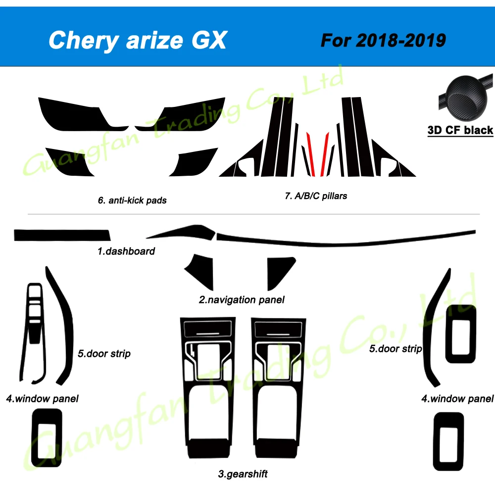 Для Chery ARRIZO 5 GX 2018-2021 внутренняя центральная панель управления дверная ручка