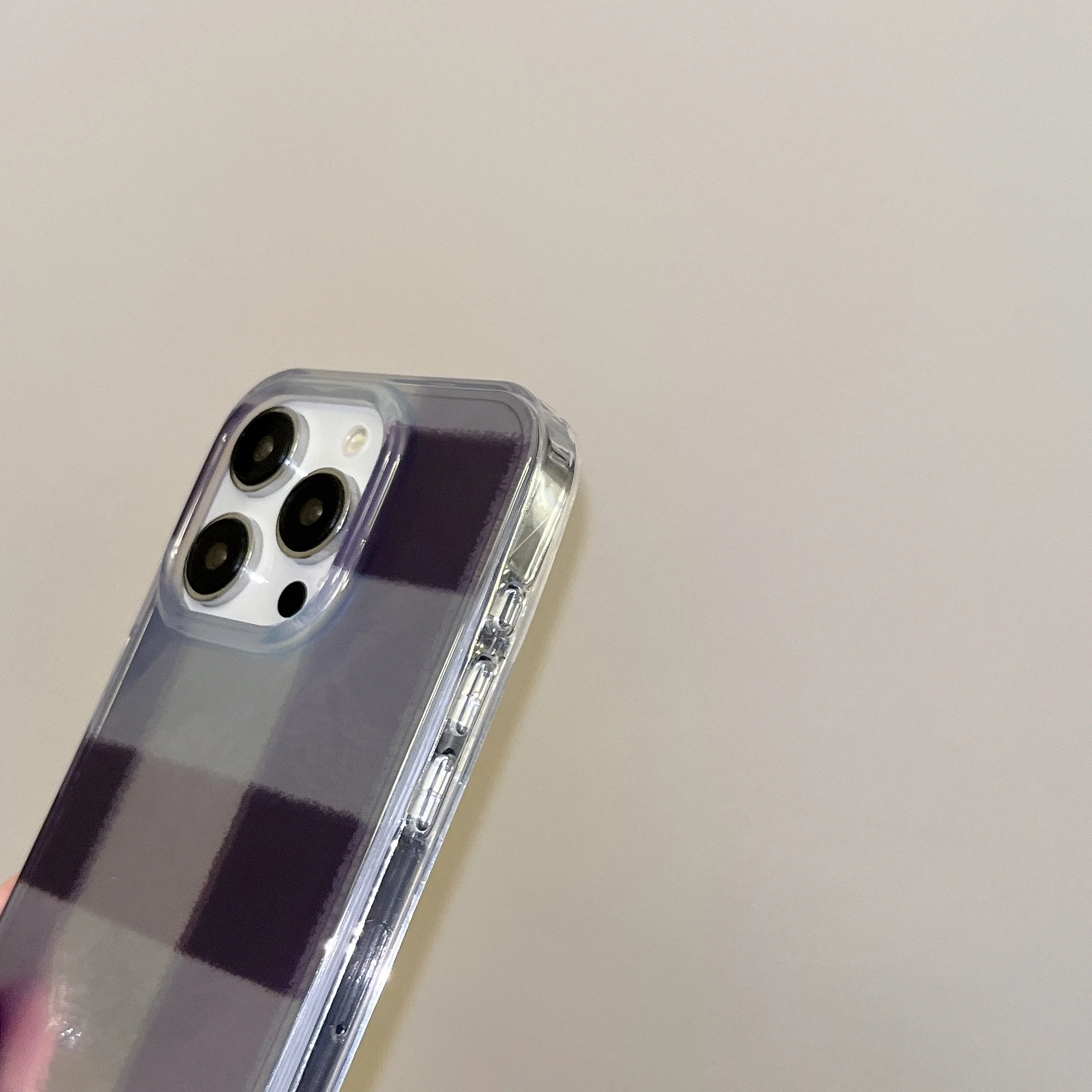 Korean INS Electroplated Vintage Checkers Dual-layer Chic Phone Case for iPhone 16 15 14 13 Pro Max Back Cover Capa