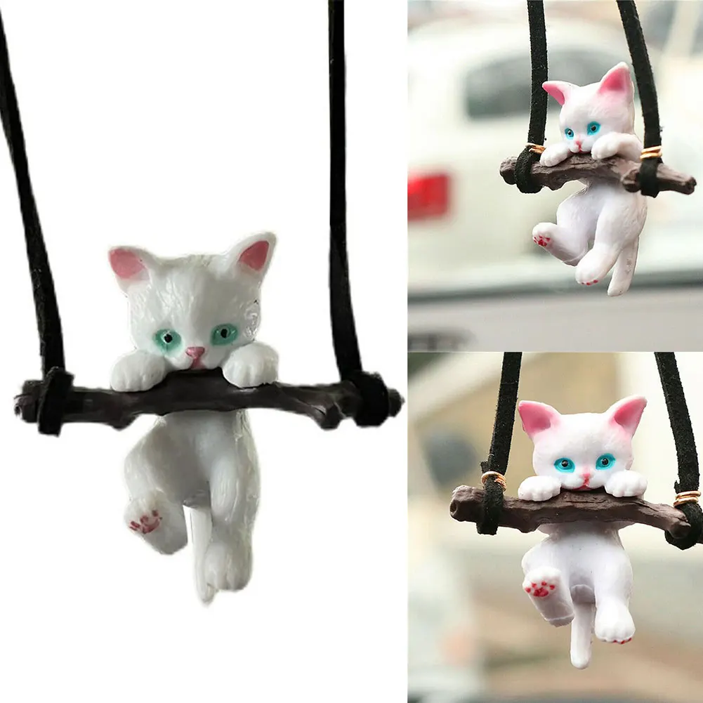 

Adjustable Cute Car Pendant Branch Cat Rearview Mirror Pendant Car Interior Decor Accessory High Quality