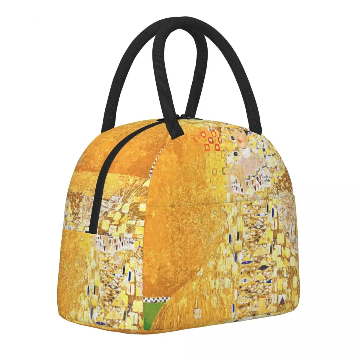 

Gustav Klimt Lunch Bag Portrait of Adele Print Kawaii Lunch Box Travel Portable Zipper Thermal Tote Handbags Print Cooler Bag