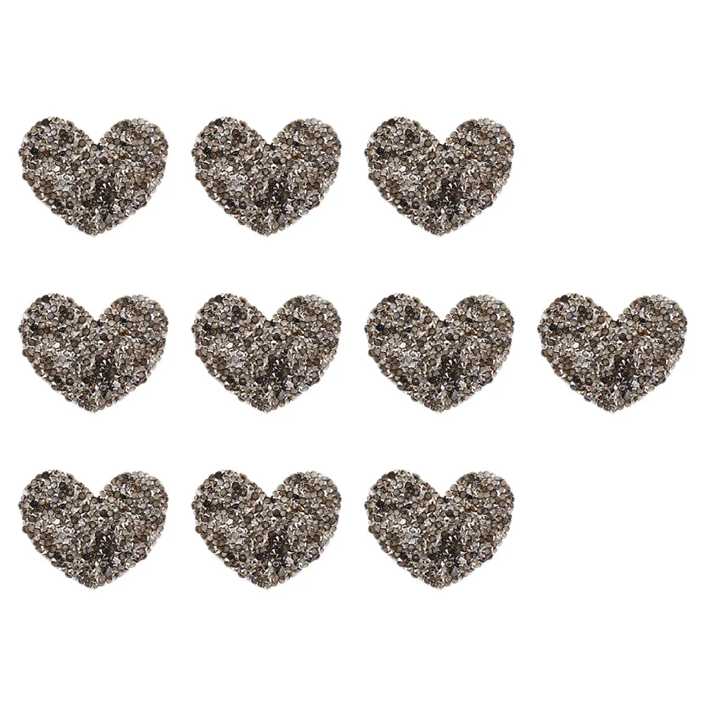 

10pcs Heart Rhinestone Patches Rhinestone Loveheart Patch Rhinestone Badges Patch for Clothes Bag Pants Shoes Cellphone Case