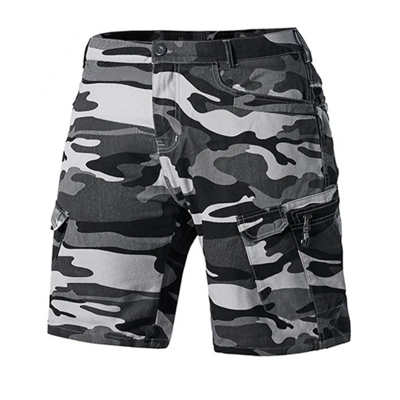 

Шорты-карго мужские камуфляжные, пляжные хлопковые свободные штаны со множеством карманов, военные тактические брюки, повседневные спортивные шорты, лето