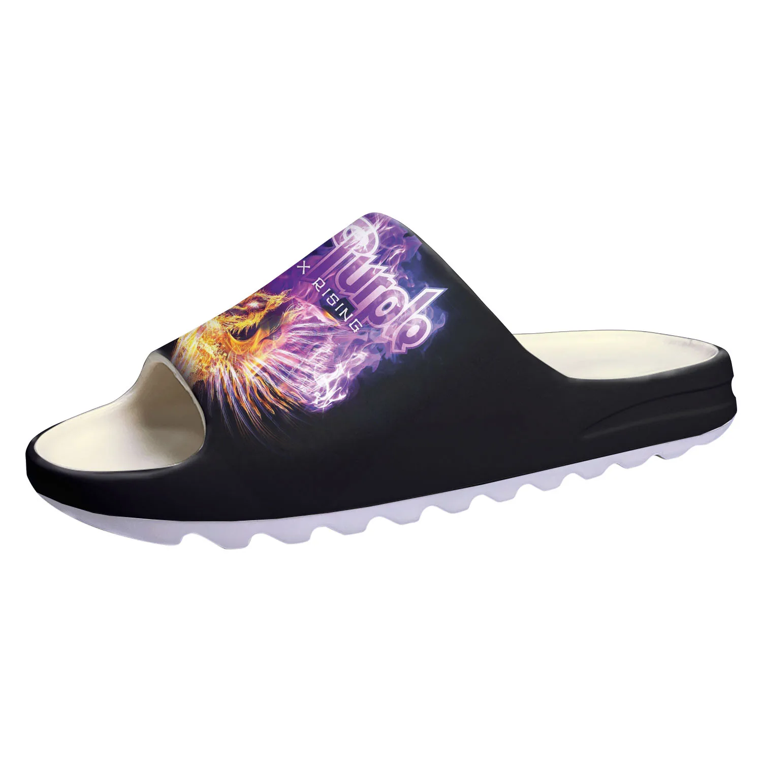 

Темно-фиолетовые сандалии из тяжелого металла с мягкой подошвой, босоножки для дома и сабо, обувь для воды для мужчин и женщин, подростковые пляжные сандалии на заказ