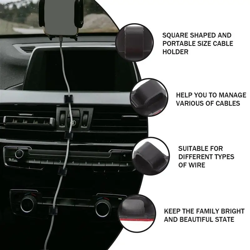 50 шт. самоклеящиеся Кабельные Зажимы для наушников |