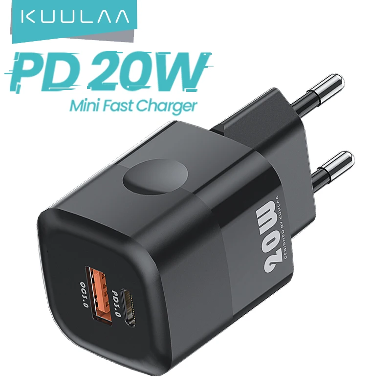 

KUULAA 20W GaN PD USB C Charger for iPhone 14 13 12 11 Pro Max mini SE Phone QC 3.0 PD 3.0 USB Type C Fast Charging for iPad Air