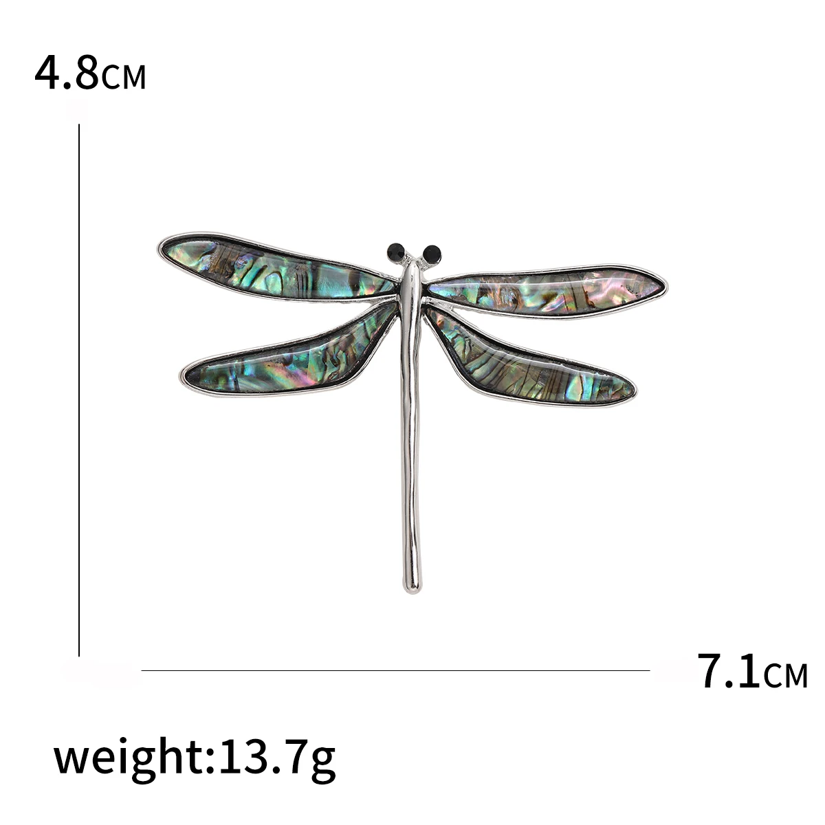 Beaut&Berry Literary dragonfly emerald brooch alloy shell pin restoring ancient ways suit coat jacket pin buckle images - 6