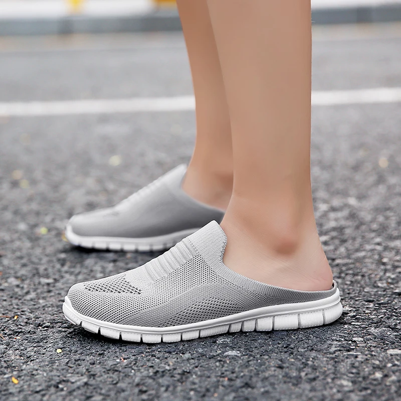 2021 Women Sandals Summer Shoes Half Slippers Flip Flops Mesh Breathable Shoes Sandals Clogs Shoes Woman Platform Mule Shoes 42