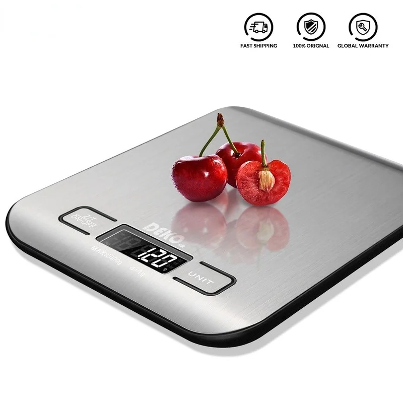 

Бытовые кухонные весы, электронные пищевые весы, измерительный инструмент для выпечки, платформа из нержавеющей стали с ЖК-дисплеем
