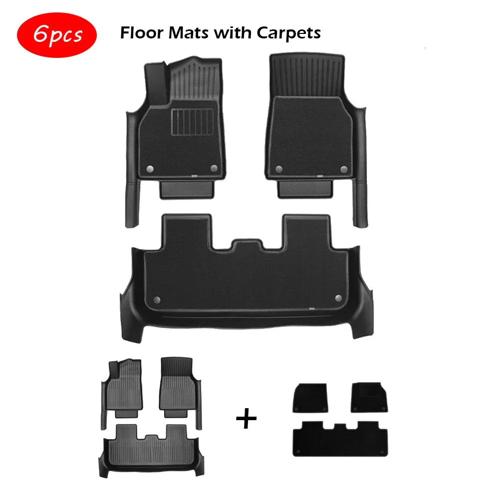 

Напольный коврик с накладкой на пороги для Tesla Model Y Juniper Launch 2024 года, всепогодный багажник из ТПЭ, грузовой коврик, коврик для спинки багажника