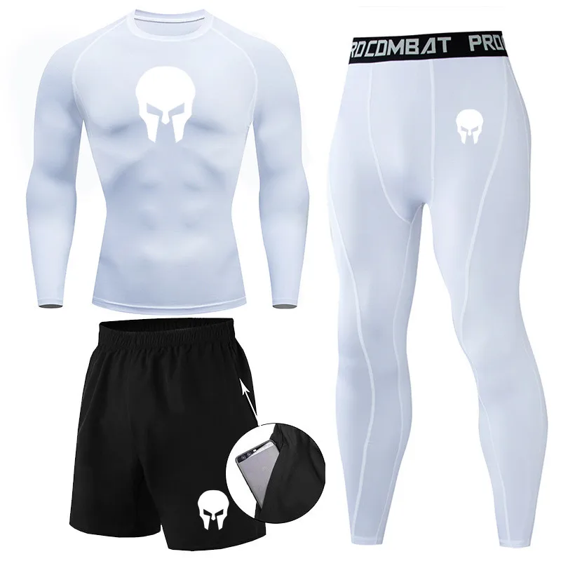 Men's Running Suit Thermal Underwear Kit Sports Compression Clothing Tracksuit For Men Fitness Slim Joggers Base Layer Set