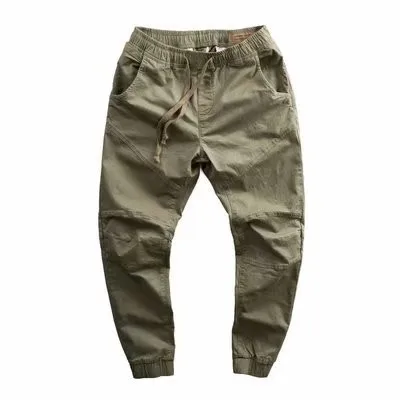 

Vintage Casual Cargo Pants Men's Large Loose Straight Sport Nine Part Drawstring Mid Waist Stretchy Sporty Men Cropped Leggings
