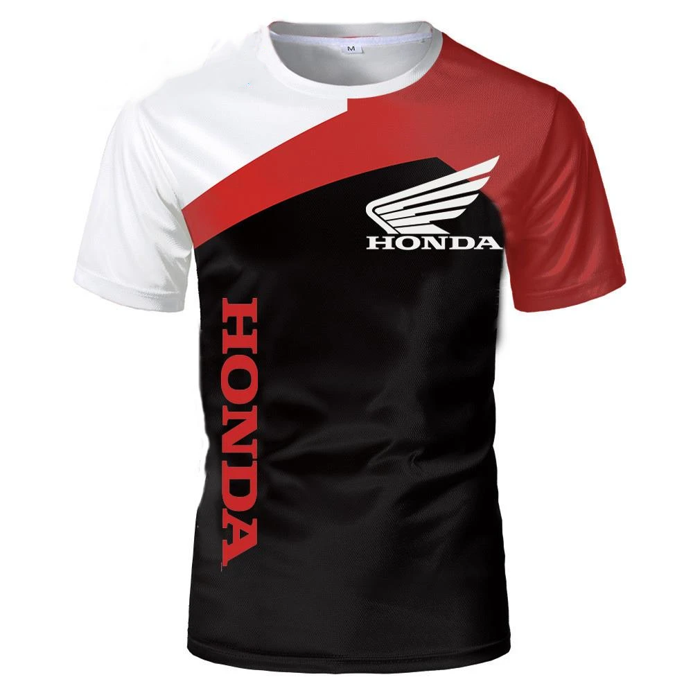 

Summer Motorcycle Honda HRC Racing 3D Printing Harajuku Streetwear Mens Motorcycle Sports Tops Short Sleeves T-Shirts