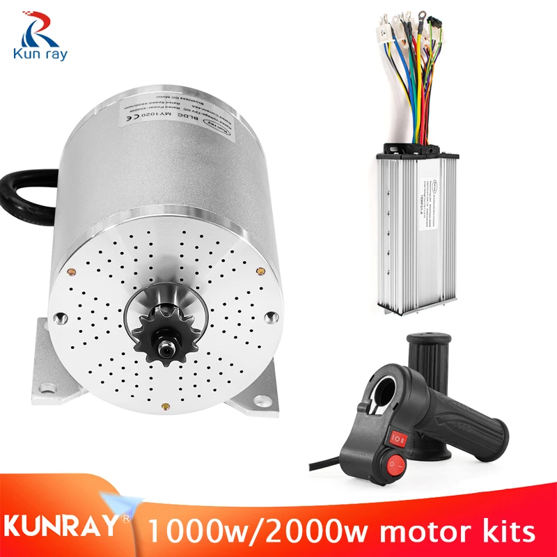 

Kunray 1000W 36v 3 Speed Throttle for 3000W 72V E-bike DC Motor Brushless Motor for Scooters Go-Karts 1000w Conversion Kit