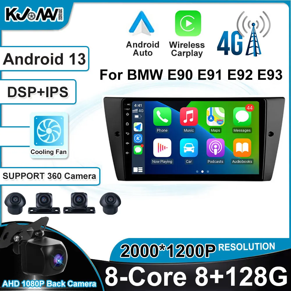 

Автомобильный радиоприемник на Android 13 DSP IPS, автомобильный стереопроигрыватель, Wi-Fi, GPS-навигация, Bluetooth для BMW 3 серии E90, E91, E92, E93 2005 - 2013