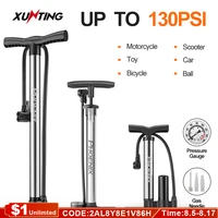 xunting bike air pump portable high pressure max 130psi tire inflator stainless steel ball mountain bicycle pump accessories