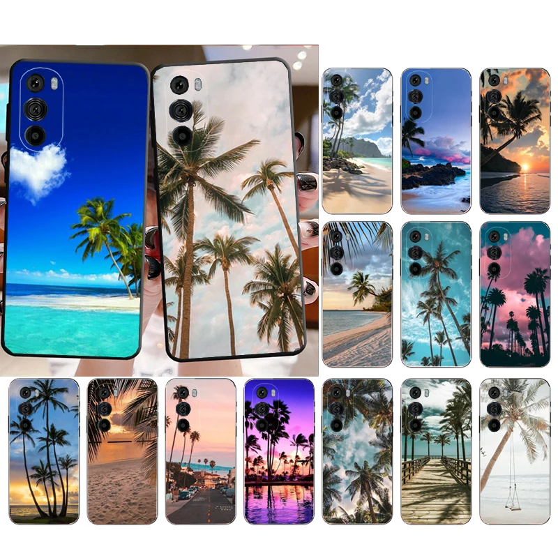 

Palm Tree Summer Beach Sea Case for Moto E22i E22 E32 E40 E20 Edge X30 20 Lite 20Pro 30 Neo Ultra Fusion E7Power E7 E6 Plus