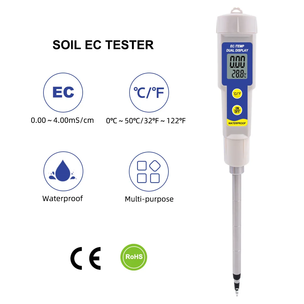 

Soil EC Meter Soil Detector Conductivity Tester Hydroponic for Garden Plant