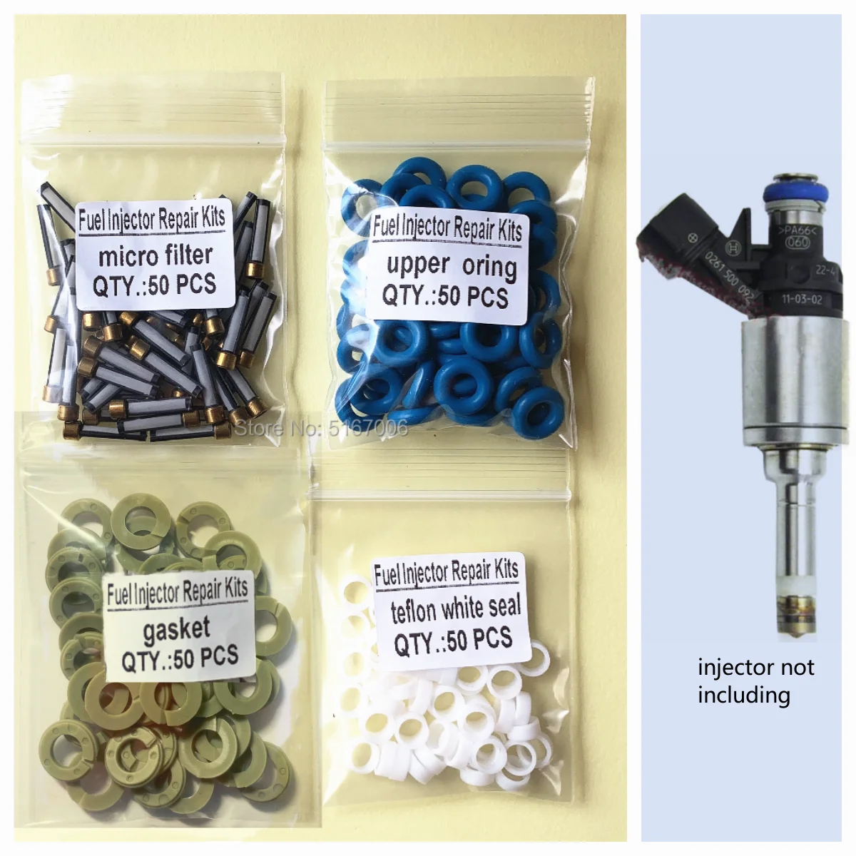 50 комплектов/200 шт. GDI комплекты для ремонта топливных форсунок для деталей 16600-1KC0A 0261500092   Для Nissan Juke 2011-2014 1.6L (AY-RKG902)