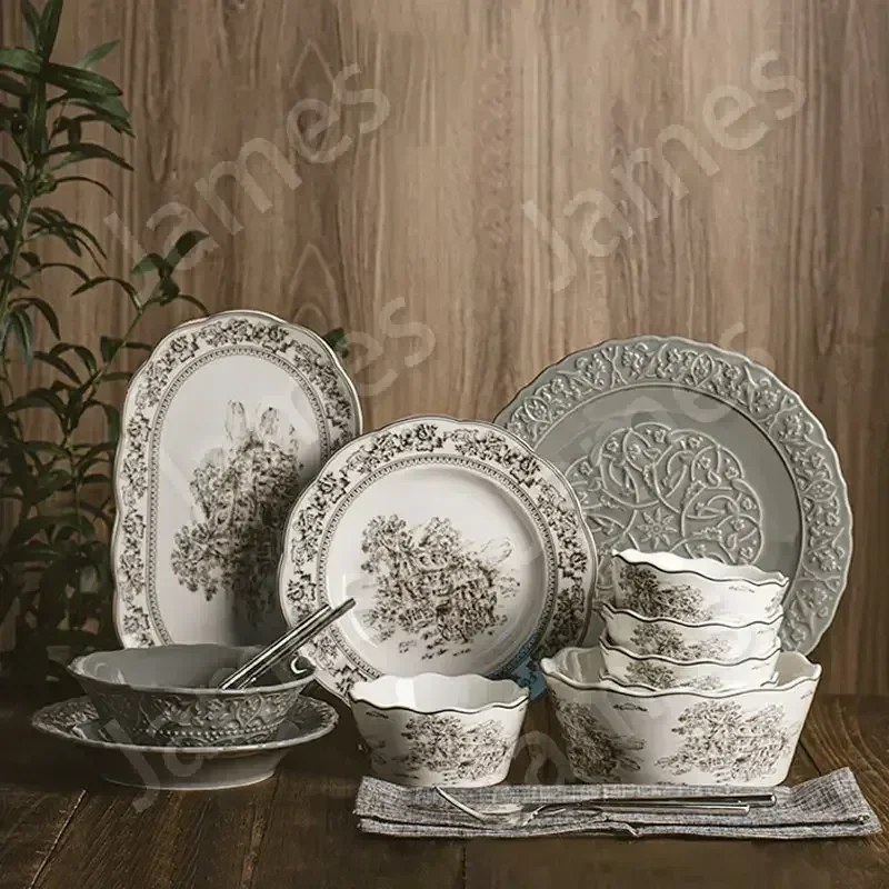 Керамическая тарелка обеденные тарелки в европейском стиле посуда для стейка