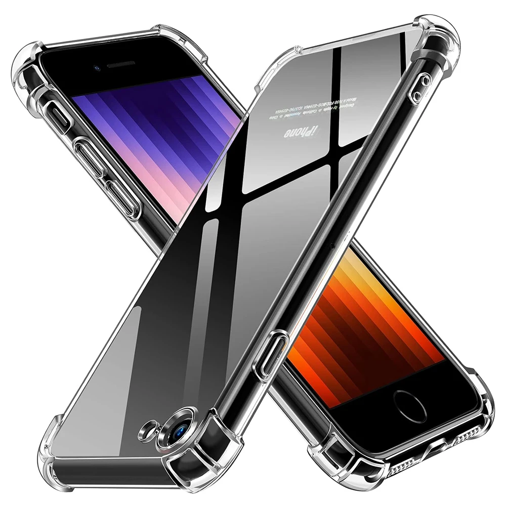 Роскошный силиконовый мягкий прозрачный чехол для iPhone 7 8 Se 2022 2020 противоударный